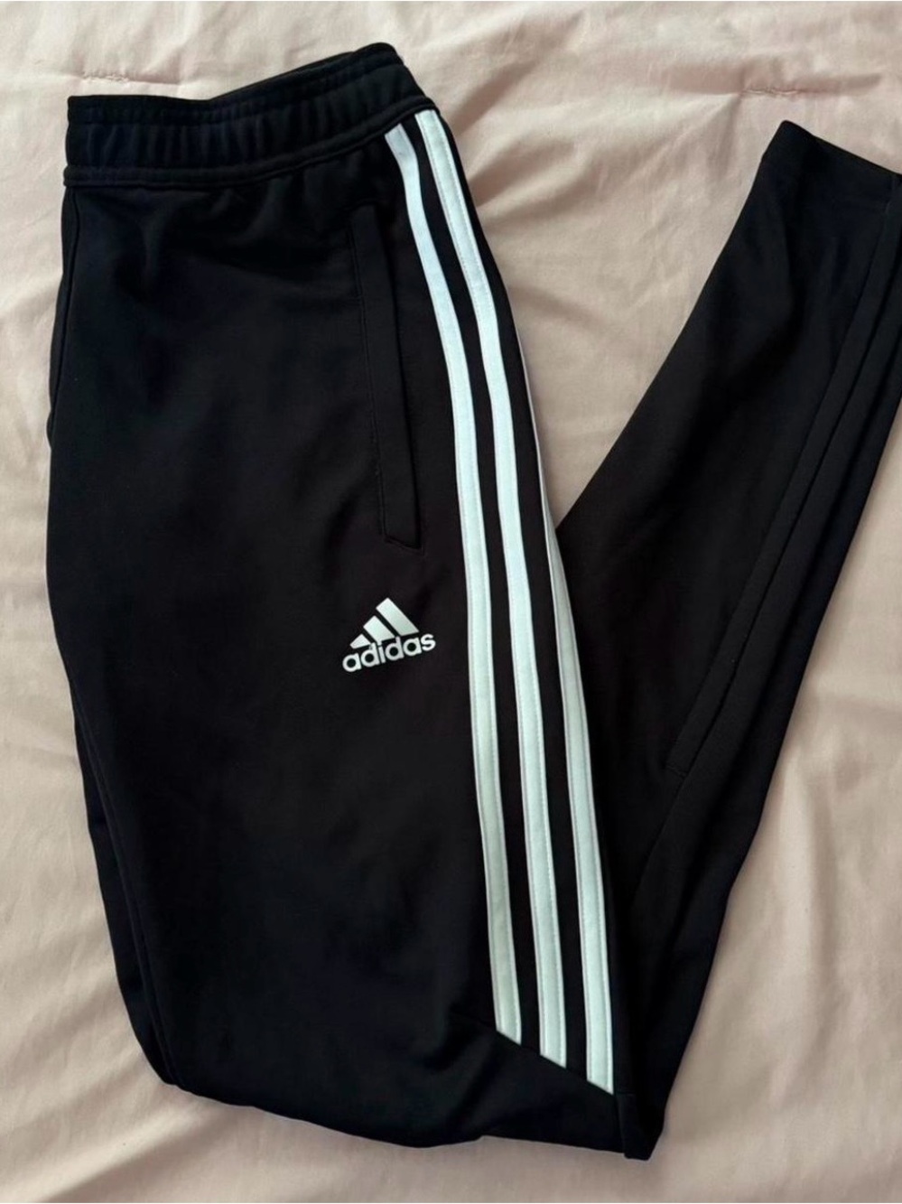 Adidas Women Black 3-Stripe Track Pants